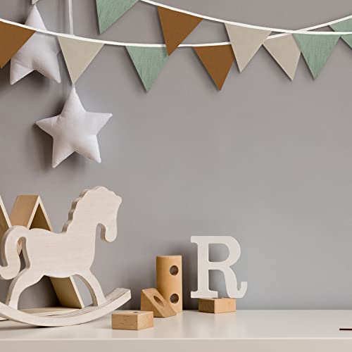 Oudain 2 Pcs Pennant Banner Flags Nursery Garland Triangle, Retro Color - color: Retro Color