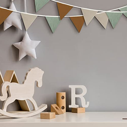 Oudain 2 Pcs Pennant Banner Flags Nursery Garland Triangle, Retro Color - color: Retro Color