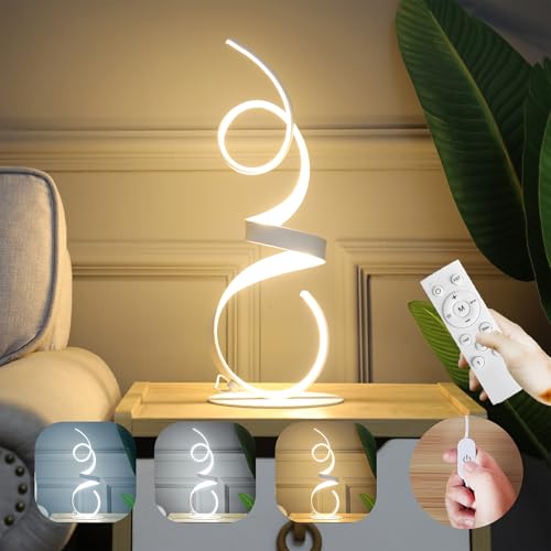 20W 2700LM 3 Colors Dimmable LED Art Table Lamp 21.4 Inch with Touch Switch for Living Room,Bedroom (White) - color: White