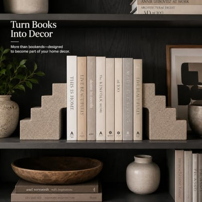 Decorative Book Ends for Heavy Book - Anti-Slip,for Any Bookshelf