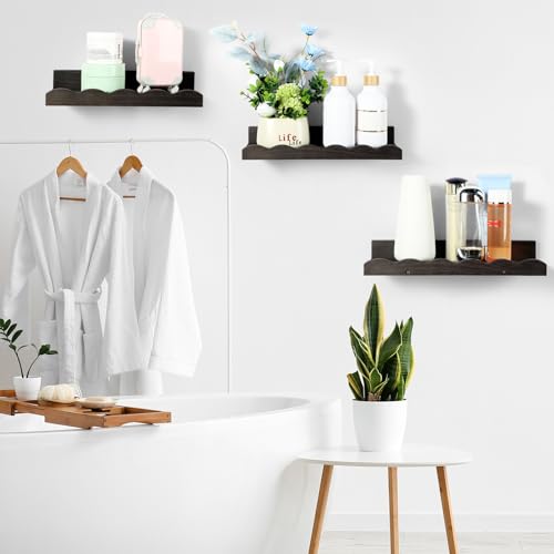 Suzile 2 Pcs Scalloped Floating Wall Shelves,16.5",Black - color: Black, size: 16.5"