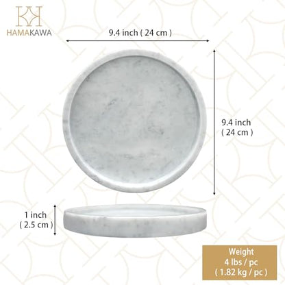 Italian Natural Marble Bathroom Vanity Tray - color: Carrara White