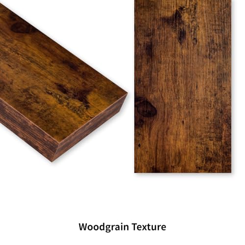 Rustic Brown Floating Shelves for Wall, 11.8in, Set of 2, Bathroom - color: Rustic Brown, size: 11.8''