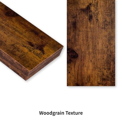 Rustic Brown Floating Shelves for Wall, 11.8in, Set of 2, Bathroom - color: Rustic Brown, size: 11.8''