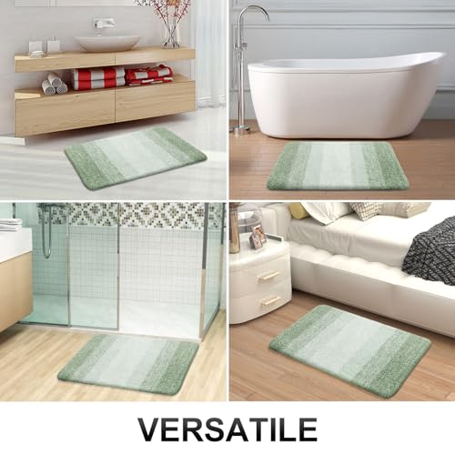 OLANLY Bathroom Rugs Mat 34x21, Extra Soft Absorbent Microfiber Bath Rugs - color: Sage Green, size: 34" X 21"