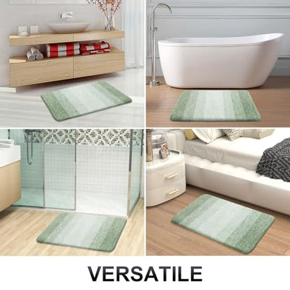 OLANLY Luxury Toilet Rugs U-Shaped 24x20, Soft Absorbent Microfiber Mat - color: Sage Green, size: 24" X 20" Contour Rug