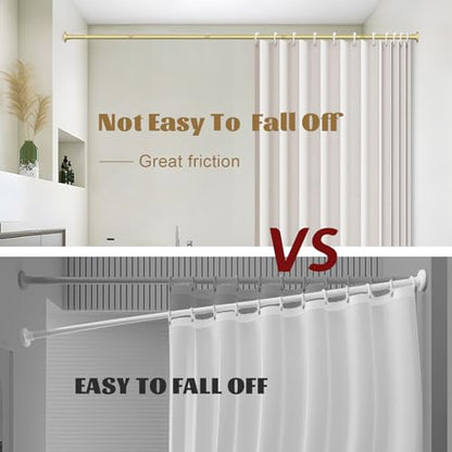 GXOACKJ Gold Shower Curtain Rods - 31-80 Inch Spring Tension Shower Rods for Bathroom, Adjustable, No Drilling, No Rust, Stainless Steel - color: Gold, size: 31-80 inches