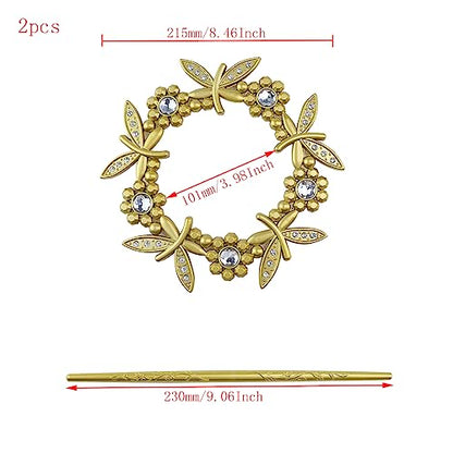 2 Pack Gold Dragonfly Curtain Tiebacks Round Gold Drapery Holdbacks - style: Gold Dragonfly