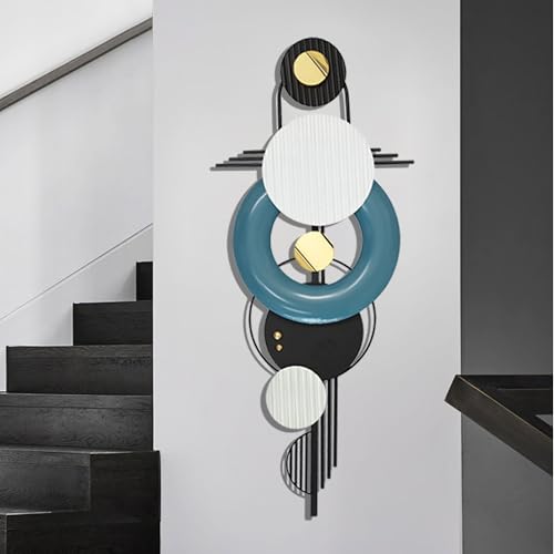 Large Metal Wall Decor ,Modern Metal Wall Art ,3D Wall Sculptures,42"×16" - color: Blue,Black,White