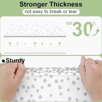Smiry Disposable Rectangle Plastic 54 x 108 Inch Table Cloth 3 Pack - color: White and Sliver