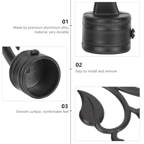 Cabilock 2Pcs Curtain Rod Plug Plastic Finials Decorative Curtain Rod Ends Window Drape Pole Finials for Home Office Window Treatment