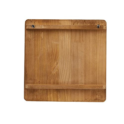 Bloomingville Boho Square Wood Wall Art with Carved Arches, Natural