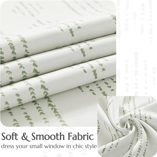 jinchan Striped Window Valance 16 Inch Modern Boho 1 Panel Green on Beige - color: Boho| Green on Beige, size: 52"W x 16"L (Pack of 1)