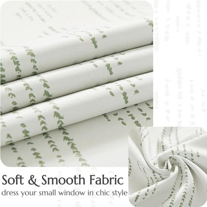 jinchan Striped Window Valance 16 Inch Modern Boho 1 Panel Green on Beige - color: Boho| Green on Beige, size: 52"W x 16"L (Pack of 1)