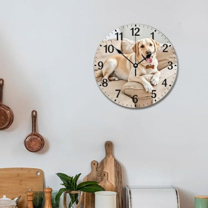 Labrador Retriever Wall Clock Yellow Lab Dog Wooden Wall Clock - color: Style-5, size: 12 Inch