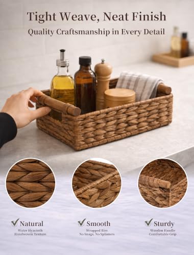 Wicker Basket, Large Basket for Gift Baskets Empty, 10.2x7.9x4in - color: Chestnut, size: Small