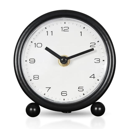 5.1" Retro Desk Clock, Black