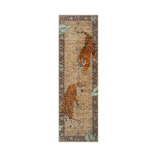 Moynesa Boho Tiger 2'6"x8' Runner Rug for Hallway, Washable Kitchen Runner - color: Camel, size: 2'6" x 8' (Rectangular)
