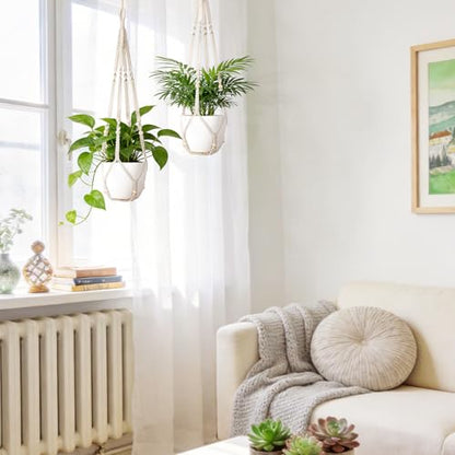 Dahey Set of 2 Macrame Plant Hanger Indoor 35" Hanging Plant Holder Basket