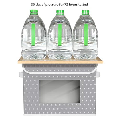 Univivi Fabric Foldable Storage Boxes with Lids, 4 Pack, Gray Star - color: Grey Star