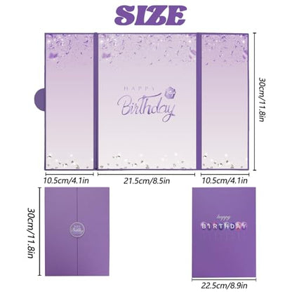 Crenics Purple Birthday Guest Sign in Book Alternative 12" x 18" - color: Purple