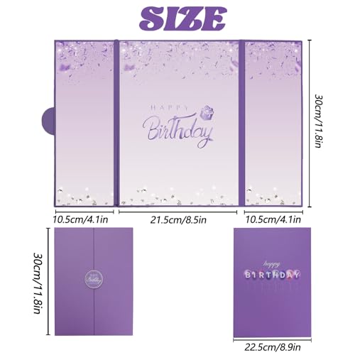 Crenics Purple Birthday Guest Sign in Book Alternative 12" x 18" - color: Purple