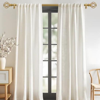 2 Pack Gold Curtain Rod 30-42 Inch, Adjustable Curtain Rods for Windows - color: Brass Gold, size: 30"-42"|2 Pack