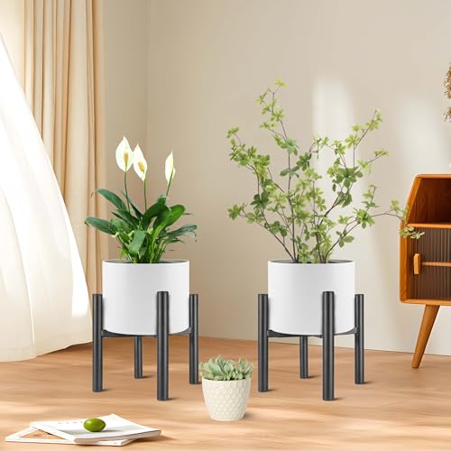 NSYOOMH 2-Pack Adjustable Metal Plant Stand, Fits 8-13" Flower Pots Holder - color: BLACK-2PC, size: 8-13 INCH