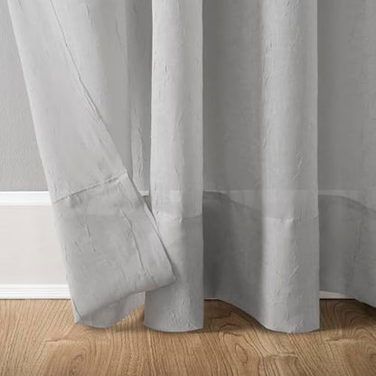 No. 918 Erica Crushed Sheer Voile Grommet Curtain Panel - color: Silver Gray, size: 51"W x 84"L (Pack of 1)
