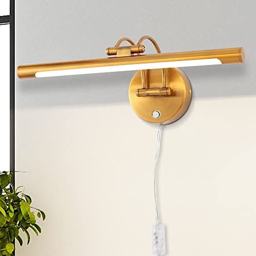 MantoLite LED Dimmable Wall Sconce,16in Plug-in Adjustable Arm Vanity Light - size: 16inch dimmable