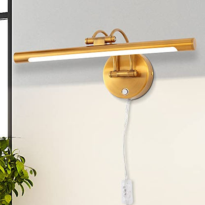 MantoLite LED Dimmable Wall Sconce,16in Plug-in Adjustable Arm Vanity Light - size: 16inch dimmable