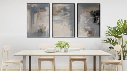 Large Framed Canvas Wall Art, Modern Grey Abstract Prints, 20"x28"x3 - color: grey, size: 20" X 28" X 3pcs Framed