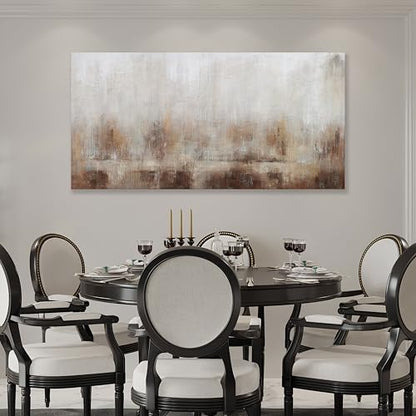 Abstract Wall Art Home Decor Wall Brown Canvas Print Wall Art Framed Modern Abstract Artwork for Living Room Bedroom Dining Room Home Office Decor 29"x58" - size: 58"L x 29"W