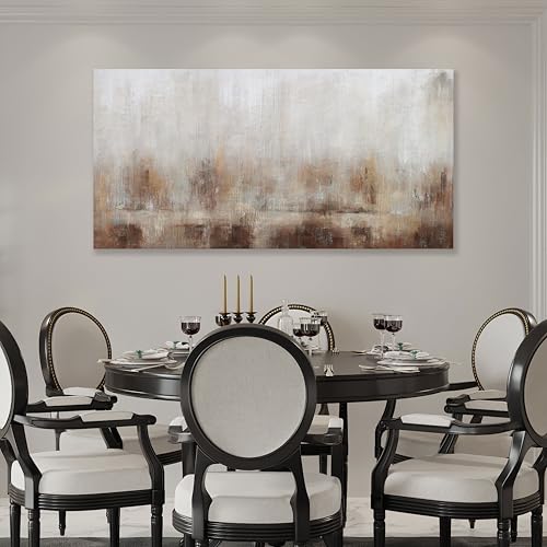 Abstract Wall Art Home Decor Wall Brown Canvas Print Wall Art Framed Modern Abstract Artwork for Living Room Bedroom Dining Room Home Office Decor 24"x48" - size: 48"L x 24"W