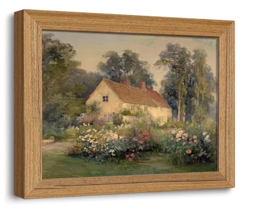 Cottage Wall Art Framed Vintage Country Pictures Wall Decor 8x10 inch - color: houses, size: 10"L x 8"W