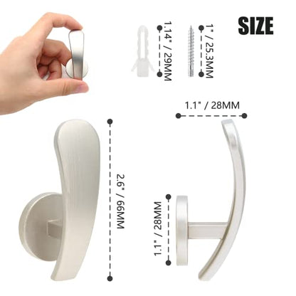 Curtain Tieback Hooks, Silver, 4 Pack - color: Silver, size: 4 Pcs