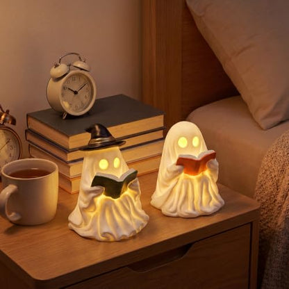 Fumete 2 Pcs Halloween Decorations Indoor - Light Up Reading Ghost Couple - style: Reading Ghosts