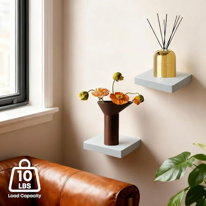 Small Floating Shelves for Wall Set of 4, 6 Inch Square Shelves,Grey - color: Grey, size: 6 Inch-4 Pcs