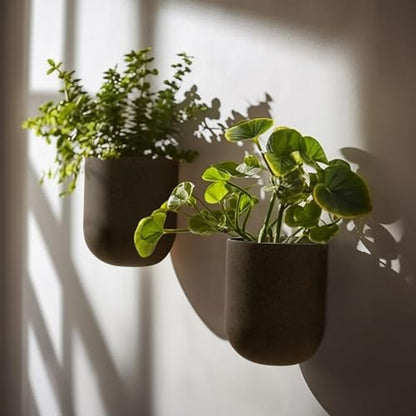 LA JOLIE MUSE Wall Planters for Indoor Plants, Hanging Flower Pots, 2 Pack - color: Iron