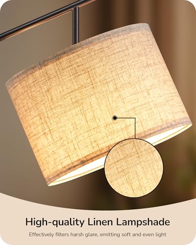 EDISHINE Modern Black Floor Lamps for Living Room, 64.7" Arc Standing Lamp - color: Black