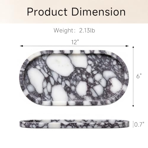 Natural Marble Decorative Tray-Bathroom Counter Decor Vanity Perfume Tray