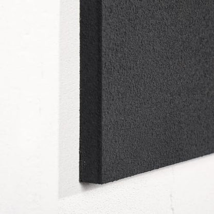 AMAATE 3D Textured Black Wood Geometric Relief Sandstone Framed Wall Art - color: black square