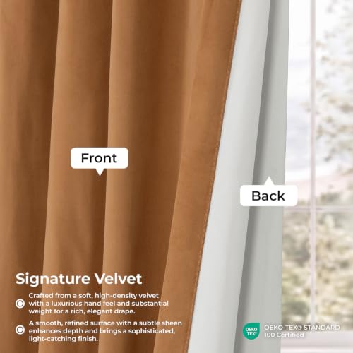 Extra Wide Signature Velvet Blackout Curtains (1 Panel)100Wx84L, Amber Gold - color: Amber Gold, size: 100"W x 84"L (Pack of 1)