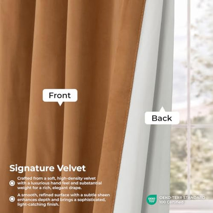 Extra Wide Signature Velvet Blackout Curtains (1 Panel)100Wx84L, Amber Gold - color: Amber Gold, size: 100"W x 84"L (Pack of 1)