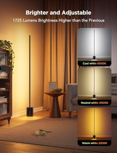 Govee Floor Lamp 2, RGBIC Smart Floor Lamp for Living Room, Bedroom - color: Black