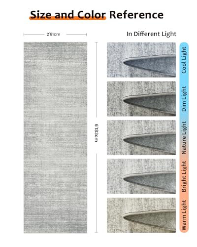 2x6 Runner Rug Non Slip, Washable Rug Runners for Hallways,Grey - color: Stripe-grey, size: 2' x 6' (Runner)