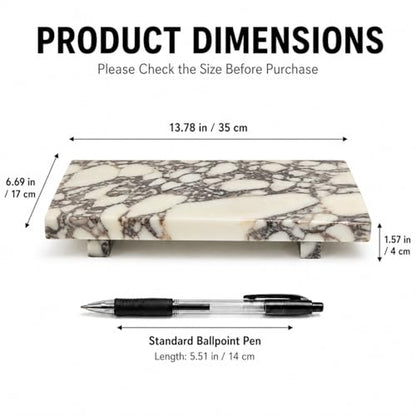Marble Pedestal Tray Stand for Perfume, Soap & Vanity - color: Calacatta Viola Marble-13.8 in