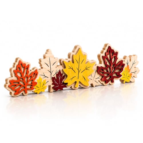 Fall Tabletop Decor Wooden Sign, Maple Leaf Fall Shelf Decor for Home - color: MapleLeaf