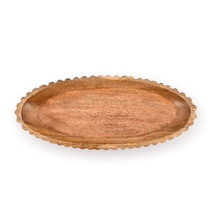 Kimona Decorative Bowl Wooden Centerpiece Table Decorations Decorative Long Wooden Bowl for Table Centerpiece (14" X 6" X 2.3")