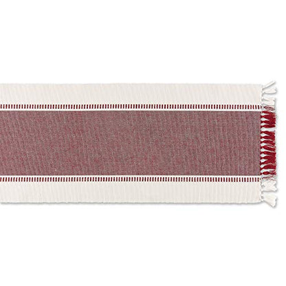 DII Dobby Stripe Table Runner, 13x72, Redwood & Cream Background - color: Redwood, size: 13x72"